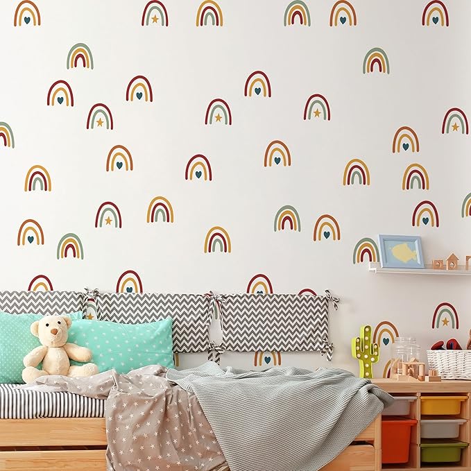 Rainbow Wall Stickers Kids Room Decals Peel and Stick Wall Decals for Living Room Bedroom Nursery Home Decor Playrooms Wall Decals (Color 05)