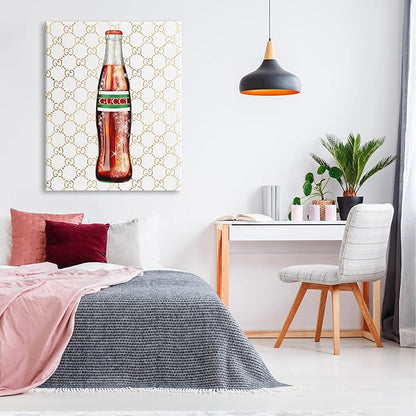 Stupell Industries Stylish Cola Bottle Kitchen Glam Fashion Pattern Canvas Wall Art, Design By Ziwei Li