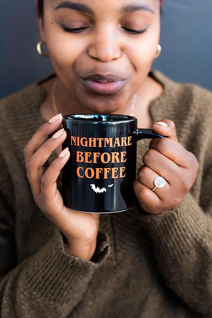 Pearhead Nightmare Before Coffee, Halloween Novelty Mug, Fall Home Dećor Accessories, Holiday Gift, Large Coffee Cup, 16oz