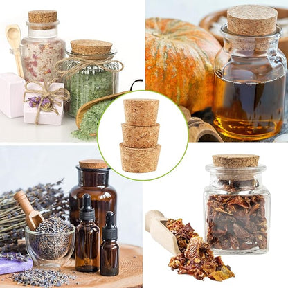 15 Pieces Large Cork Stoppers,Wooden Seasoning Bottle Plugs,Tapered Cork Plugs,Replacement Wishing Bottle Corks,Sealing Plug Bottle Stopper for Beer,Yogurt,Essential Oil Bottles,Craft,3 Sizes