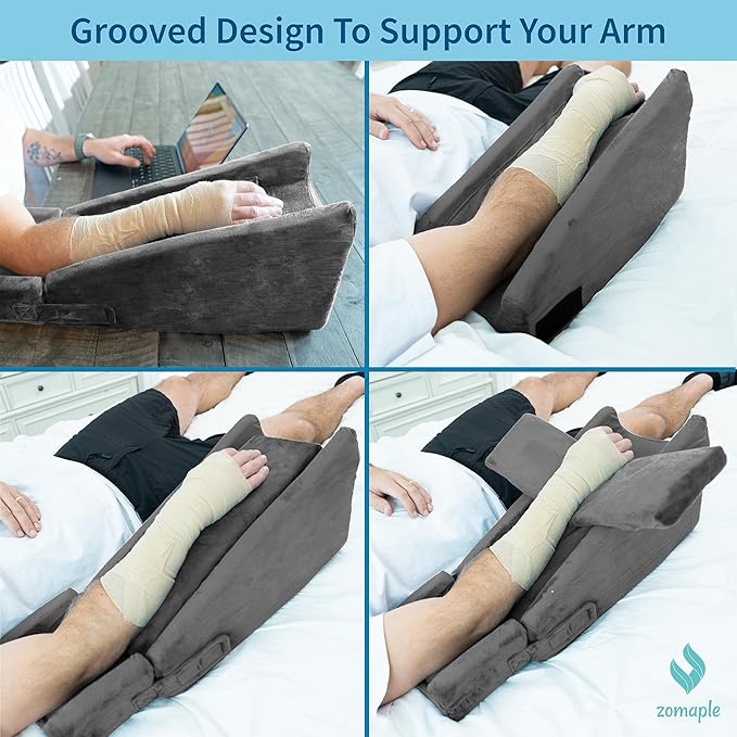 Zomaple Arm Elevation Pillow for Post Surgery Support - Recovery Boost Arm Pillow for Adults After Surgery - Arm Rest Pillow for Bed & Couch with Elbow Pillow [Patented Design]