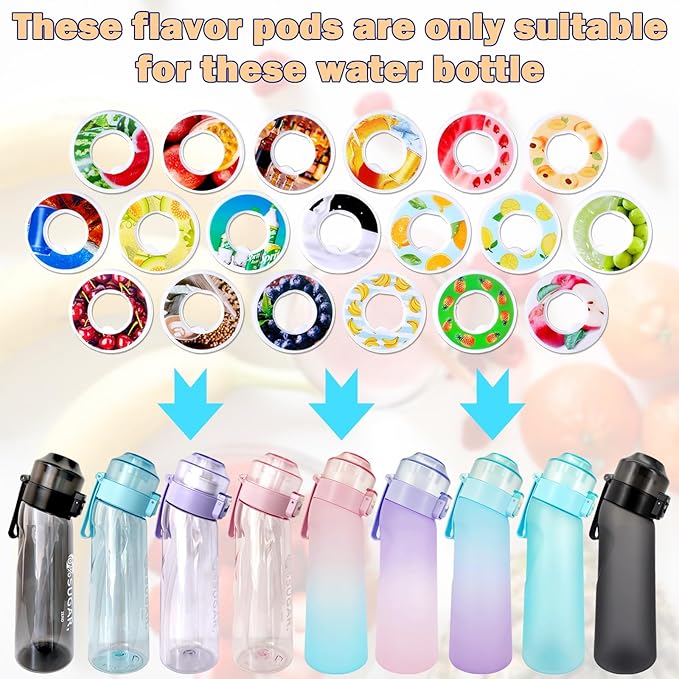 19 Flavor Pods for 650ML Air Water Bottle, Fruit Fragrance Pods Accessory for Scent Water Cup, 0 Sugar 0 Calories Fruit Fragrance Pods for Outdoor Sports, Daily Exercise, Fitness