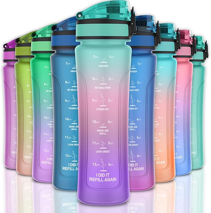 15oz Kids Sports Water Bottles for School with Spout Lid (Green Pink Purple)