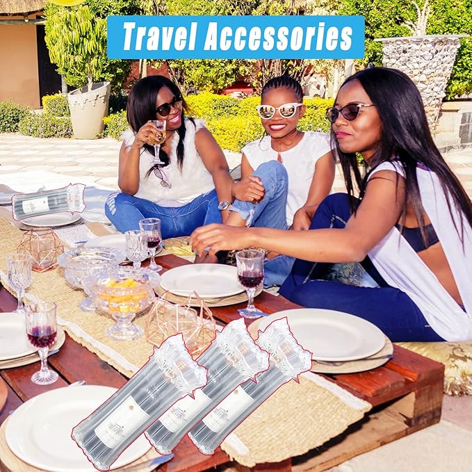 10 Packs Wine Travel Inflatable Bag Airplane - Wine Bottle Travel Protector Bags,Bubble Travel Camping Wrap Pouches Packing for Wine Bottles