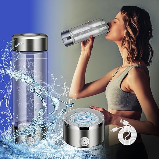 Purify Hydrogen Water Bottle Generator,Portable Hydrogen Water Lonizer Machine,Rechargeable Hydrogen Water Bottle with SPE/PEM Technology,for Home Office Travel