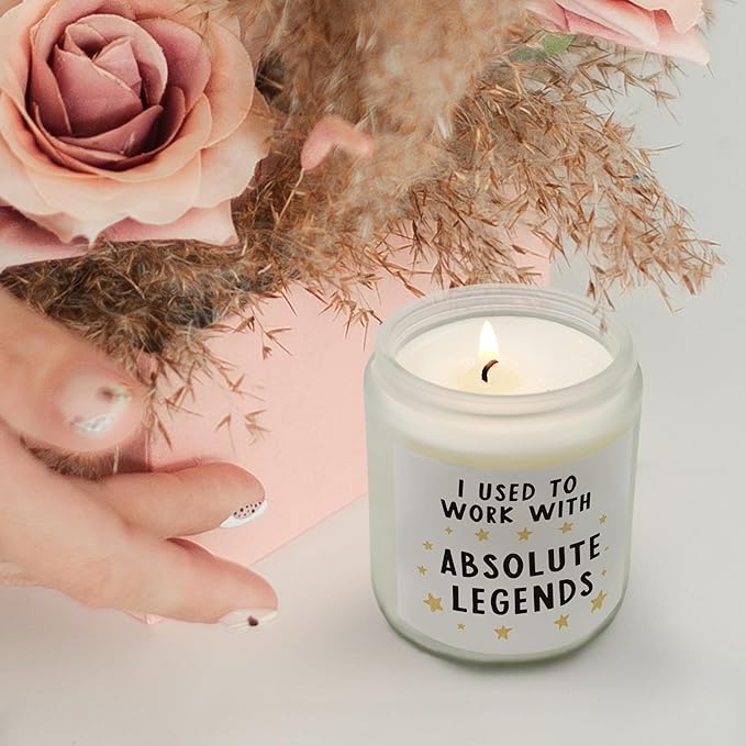 QASHWEY Coworker Leaving Gifts Candle, Farewell Thank You Candles Gifts for Coworkers Boss Women, Coworker Gifts Aromatherapy Candle, I Used to Work with Absolute Legends Jar Candles for Home Scented