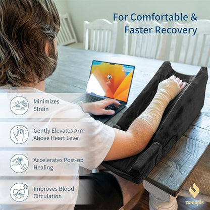 Zomaple Adjustable Arm Elevation Pillow for Post Surgery Support - Recovery Boost Arm Pillow for Adults After Surgery - Arm Rest Pillow for Bed & Couch with Elbow Pillow [Patented Design]