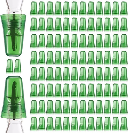 Chengu 36 Pieces Pour Spout Covers Translucent Liquor Pourer Covers Universal Bottle Pour Dispenser Liquor Bottle Covers Liquor Bottle Covers Bottle Cover Dust for Home Kitchen Supplies (Green)