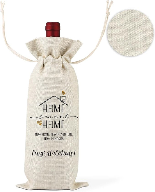 A Gift of Congratulations on A Celebrating A New Home,Housewarming Gifts,Realtor Gifts to Clients,Housewarming Party Decoration,New Home Gift Ideas,House Homeowner Gift,1 Drawstring Gift Wine Bag,Q14