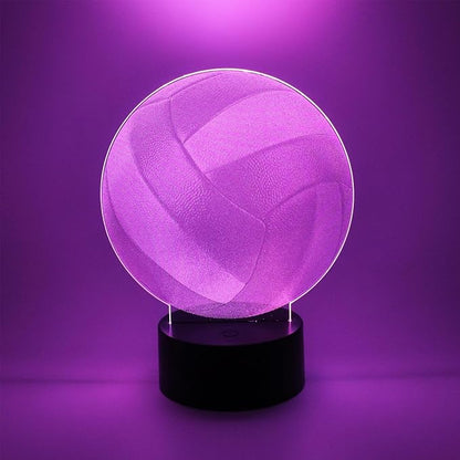 3D Optical Illusion Night Light Bedroom Home Office Decoration 7 Colors Changing Touch Control Birthday Christmas Gifts (Volleyball Shape)