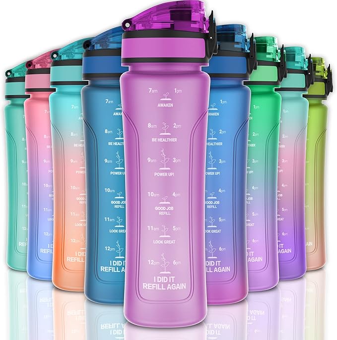 15oz Kids Sports Water Bottles for School with Spout Lid (Purple)