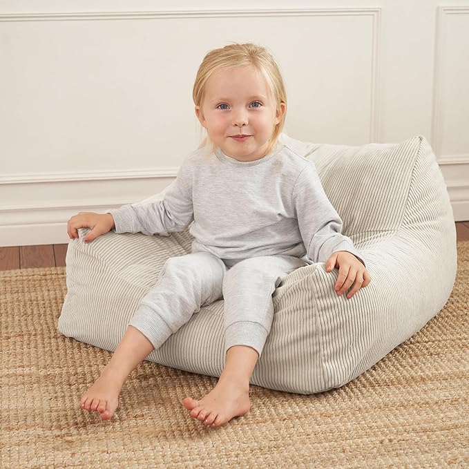 ZICOTO Soft Memory Foam Bean Bag Chair for Toddlers - Trendy Kids Chair and Baby Lounger for Nursery, Playroom, or Living Room Decor