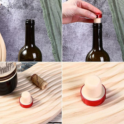 Yookeer T-shaped Stopper Cork Wine Stopper Bottle Stoppers Reusable Wine Bottle Stopper Sealing Plug Bottle for Wine Beer Bottles DIY Craft (Black, Gold, Red,24 Pieces)