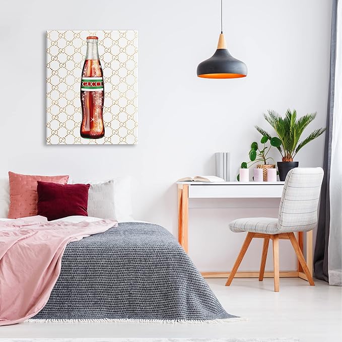 Stupell Industries Stylish Cola Bottle Kitchen Glam Fashion Pattern Canvas Wall Art, Design By Ziwei Li