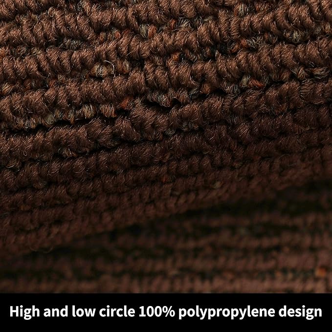 COSY HOMEER 24x35 Inch/24X60 Inch Kitchen Rug Mats Made of 100% Polypropylene Strip TPR Backing 2 Pieces Soft Kitchen Mat Specialized in Anti Slippery and Machine Washable,Brown