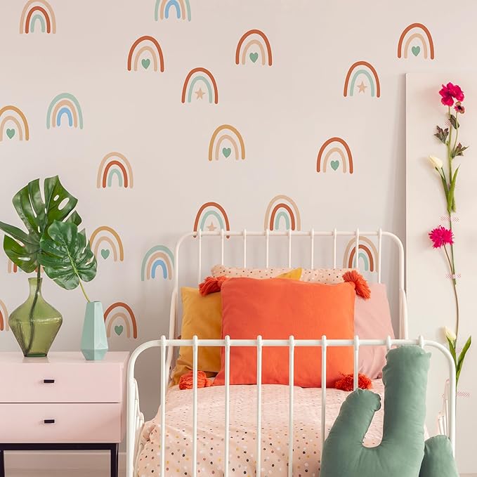 Rainbow Wall Stickers Kids Room Decals Peel and Stick Wall Decals for Living Room Bedroom Nursery Home Decor Playrooms Wall Decals (Color 03)