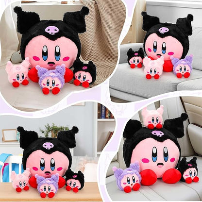 13inch Kirb Cartoon Plush - Monster Mommy Plush with 3 Baby Plush Anime Game Stuffed Plush Pillow Room Decorat Collection Gift for Kids Fans