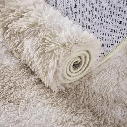 2x6 Rug Runner Faux Fur Fluffy Area Rug for Living Room Extra Soft Fuzzy Rugs Plush Shaggy Throw Carpet for Nursery Kids Room Non Slip Non Shedding Home Decor Rug for Bedroom,Tie Dye Light Taupe