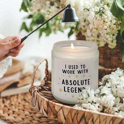 QASHWEY Coworker Leaving Gifts Candle, Farewell Thank You Candles Gifts for Coworkers Boss Women, Coworker Gifts Aromatherapy Candle, I Used to Work with Absolute Legends Jar Candles for Home Scented