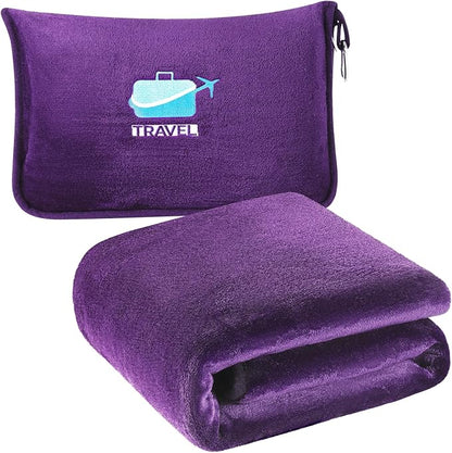 2 in 1 Travel Blanket and Pillow Soft Compact for Best Friend Coworker Long Distance Relationship Going Away Goodbye Good Luck Im Sorry Travel Spa Sweet Unique Women Men Who Have Everything