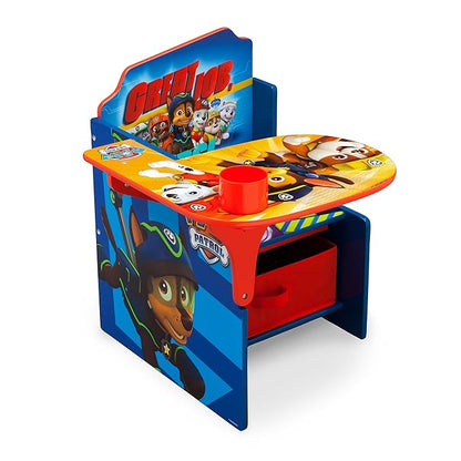 Delta Children Chair Desk with Storage Bin - Ideal for Arts & Crafts, Snack Time, Homeschooling, Homework, Reading & More, Nick Jr. PAW Patrol, with Cup Holders|Arm Rest, Engineered Wood