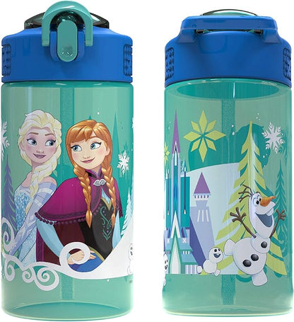 Zak Designs Disney Frozen 16 ounce Water Bottle, Anna & Elsa