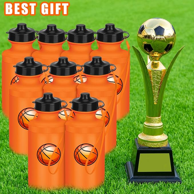 Zubebe 36 Pcs Sports Water Bottles Bulk 20 oz Squeeze Reusable Plastic Water Bottle with Nylon Strap Blank DIY Water Bottles for Kids Adults School Thanks Gift Outdoor Sport Fitness