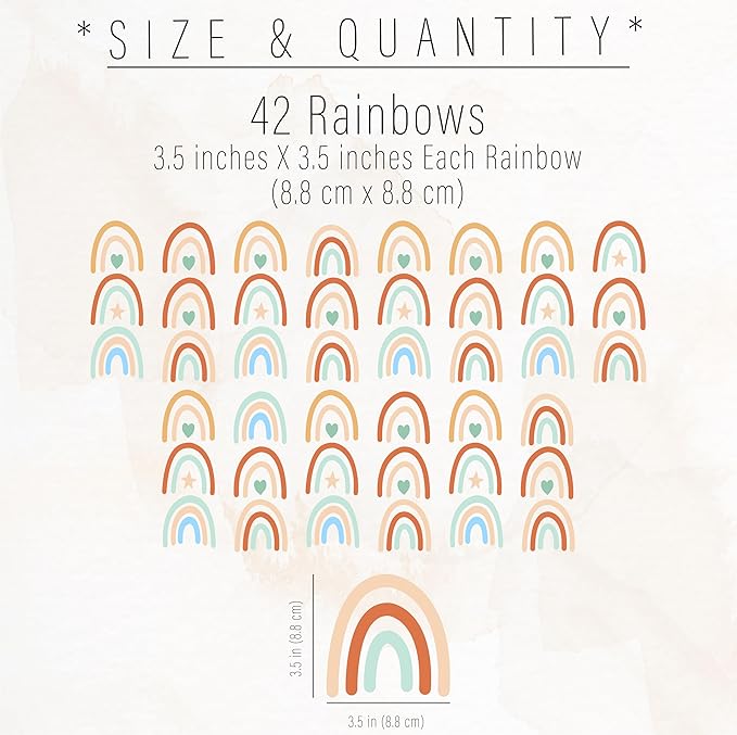 Rainbow Wall Stickers Kids Room Decals Peel and Stick Wall Decals for Living Room Bedroom Nursery Home Decor Playrooms Wall Decals (Color 03)