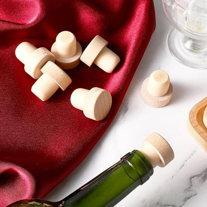 Prasacco 12 Pieces Wine Bottle Corks, T-Shape Wine Cork Stoppers Wooden Wine Stoppers for Wine Bottles Reusable Wine Corks Sealing Plug Bottle Stopper for Beer Wine Bottles DIY Craft Homemade