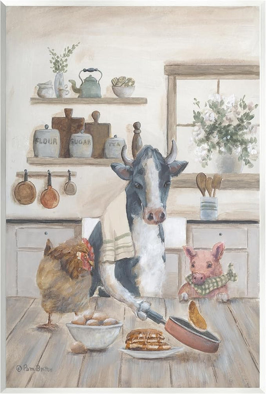 Stupell Industries Farm Animals in Kitchen Wall Plaque Art Design by Pam Britton