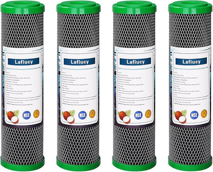 5 Micron 10"x2.5" Coconut Shell Activated Carbon Water Filter, CTO,4 Pack,Compatible with Home Under-Sink & Countertop Filtration System