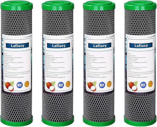 5 Micron 10"x2.5" Coconut Shell Activated Carbon Water Filter, CTO,4 Pack,Compatible with Home Under-Sink & Countertop Filtration System