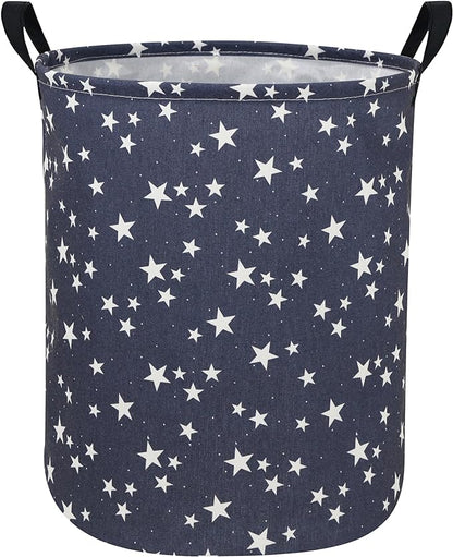 Star Laundry Hamper,Kids Laundry Basket CollapsibleBoys and Girls Storage Baskets for Home Decor,Office,Toy Organizer,(Blue Star)