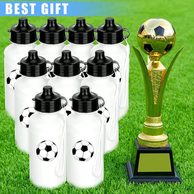 Zubebe 36 Pcs Sports Water Bottles Bulk 20 oz Squeeze Reusable Plastic Water Bottle with Nylon Strap Blank DIY Water Bottles for Kids Adults School Thanks Gift Outdoor Sport Fitness