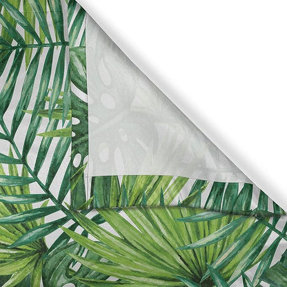 Ambesonne Leaf Long Kitchen Curtains, Tropical Exotic Banana Forest Palm Tree Leaves Watercolor Design Image, Two Panels Drapes with Rod Pocket Room Decor, 55" x 45", Green