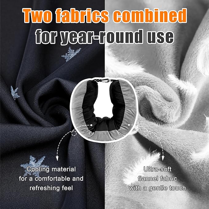 [2024 New Upgrade] 2-Pack Stuffable Travel Neck Pillow, Travel Pillow for Extra Luggage, Double-Sided Material Stuffable Pillow for All Seasons, Travel Essentials, No Filler