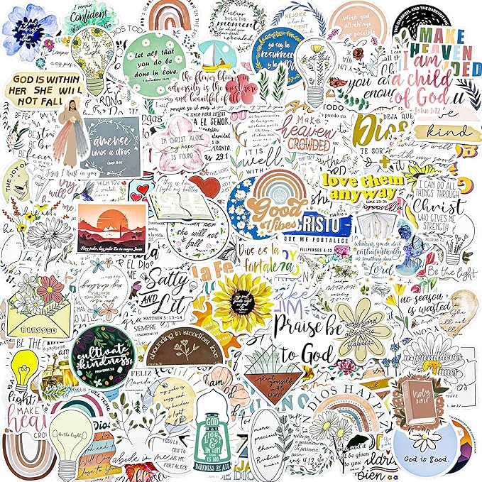 150Pcs Inspirational Waterproof Stickers Pack - Cute Aesthetic Vinyl Stickers, Easy to Tear Off, for Tumbler Cup Water Bottle Laptop Phone Case Scrapbooking Skateboard Teens Aldult Kids