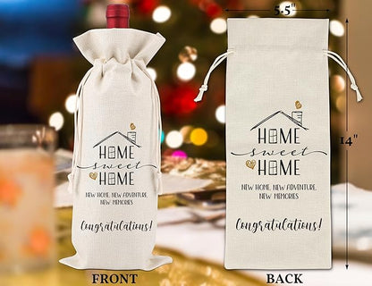 A Gift of Congratulations on A Celebrating A New Home,Housewarming Gifts,Realtor Gifts to Clients,Housewarming Party Decoration,New Home Gift Ideas,House Homeowner Gift,1 Drawstring Gift Wine Bag,Q14