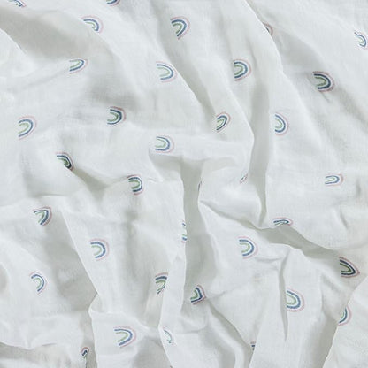 100% Cotton Muslin crib sheets for Boys and Toddler, Soft and Breathable, crib sheets girl Snug Fit, Machine Washable, Multiple Colors, Rainbow Muslin Size 28"x52"x9"