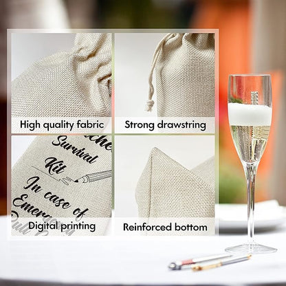 Zodvery Teacher Wine Gift Bags - Gift for Teacher, Co-worker - Reusable Burlap With Drawstring Gift Bag (5.5"x 13.5")-1 Pcs/jiu077