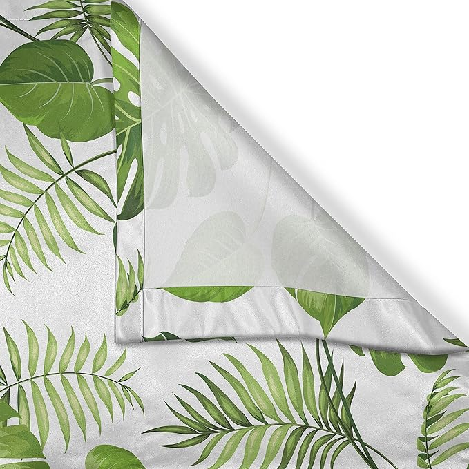 Ambesonne Leaf Kitchen Curtains, Brazilian Rainforest Foliage Nature Ivy Swirls Palm Banana Trees Leaves Art Print, Window Drapes 2 Panel Set for Kitchen Cafe Decor, 55" x 39", Fern Green