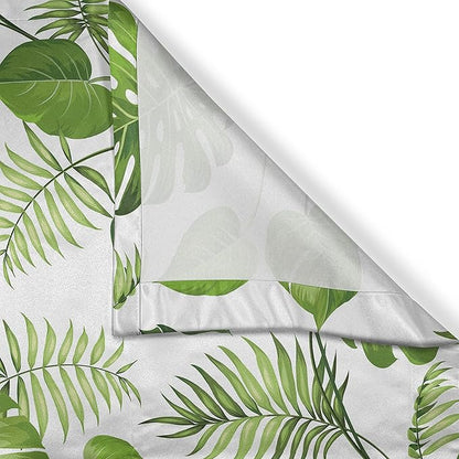 Ambesonne Leaf Kitchen Curtains, Brazilian Rainforest Foliage Nature Ivy Swirls Palm Banana Trees Leaves Art Print, Window Drapes 2 Panel Set for Kitchen Cafe Decor, 55" x 39", Fern Green