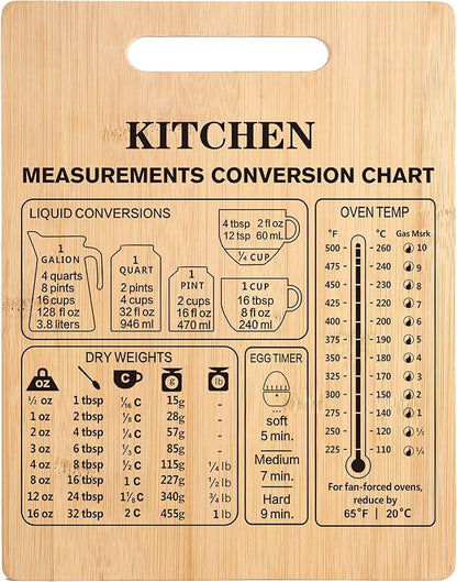 Congratulation New Home Gift-Housewarming Gift-Anniversary Retirement Birthday Wedding Christmas Gift for Houseowner-Kitchen Measurements Conversion Chart-Home Sweet Home Bamboo Cutting Board