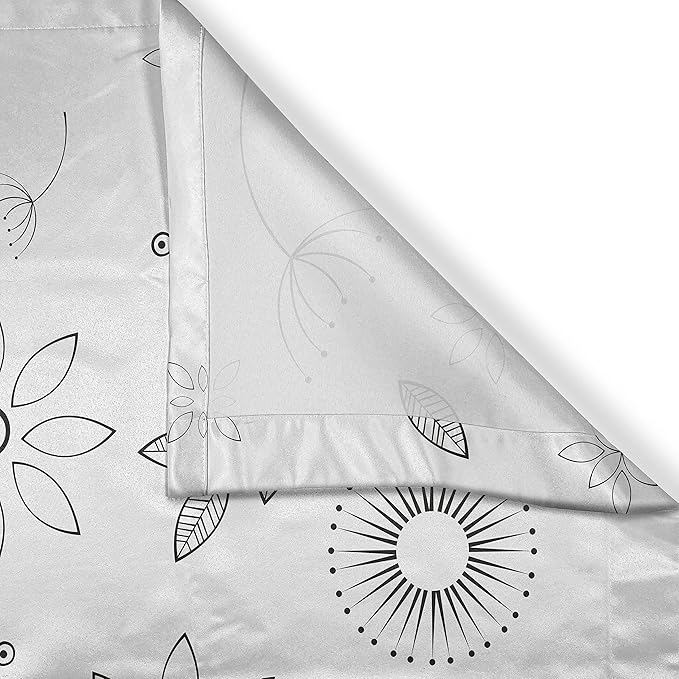 Ambesonne Dragonfly Long Kitchen Curtains, Bohem Inspired Flying Butterfly Like Bugs and Flowers Dandelion Image, Two Panels Drapes with Rod Pocket Room Decor, 55" x 45", Charcoal White