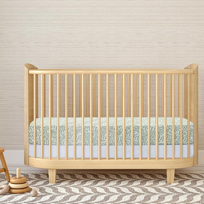 100% Cotton Muslin crib sheets for Boys and Toddler, Soft and Breathable, crib sheets girl Snug Fit, Machine Washable, Multiple Colors, Leaves Muslin Size 28"x52"x9"