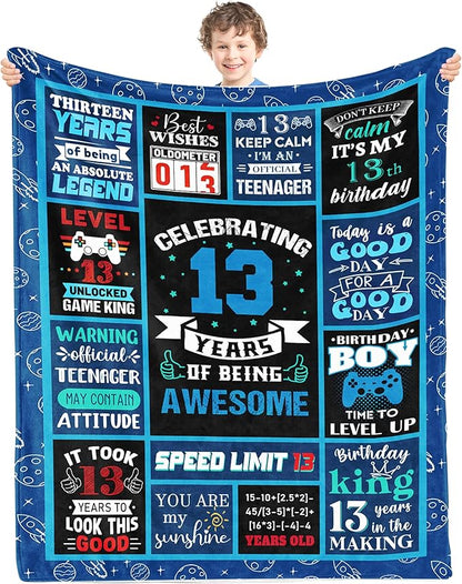 13 Year Old Boy Gifts Birthday Gifts for 13 Year Old Boys, Kids Blanket 40 x 50 Inches Warm Flannel Throw Blankets for Boys 13 Year Old Boy Birthday Gifts Ideas