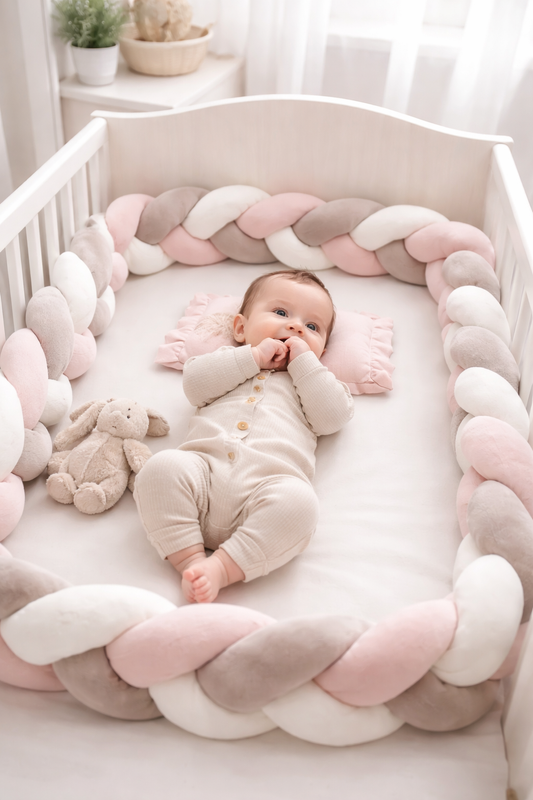 Tour de Lit de Bébé tressé Couvertures Cosy