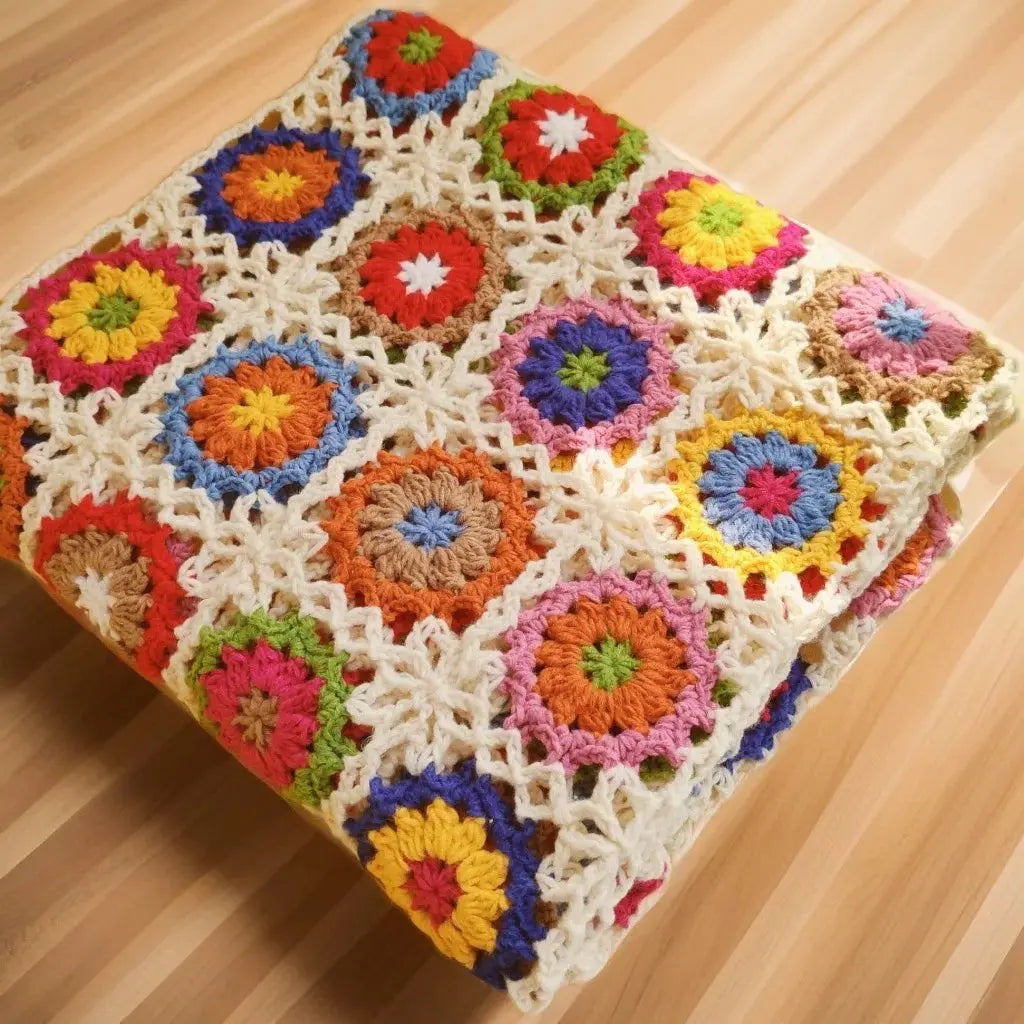 Couverture au crochet faite à la main