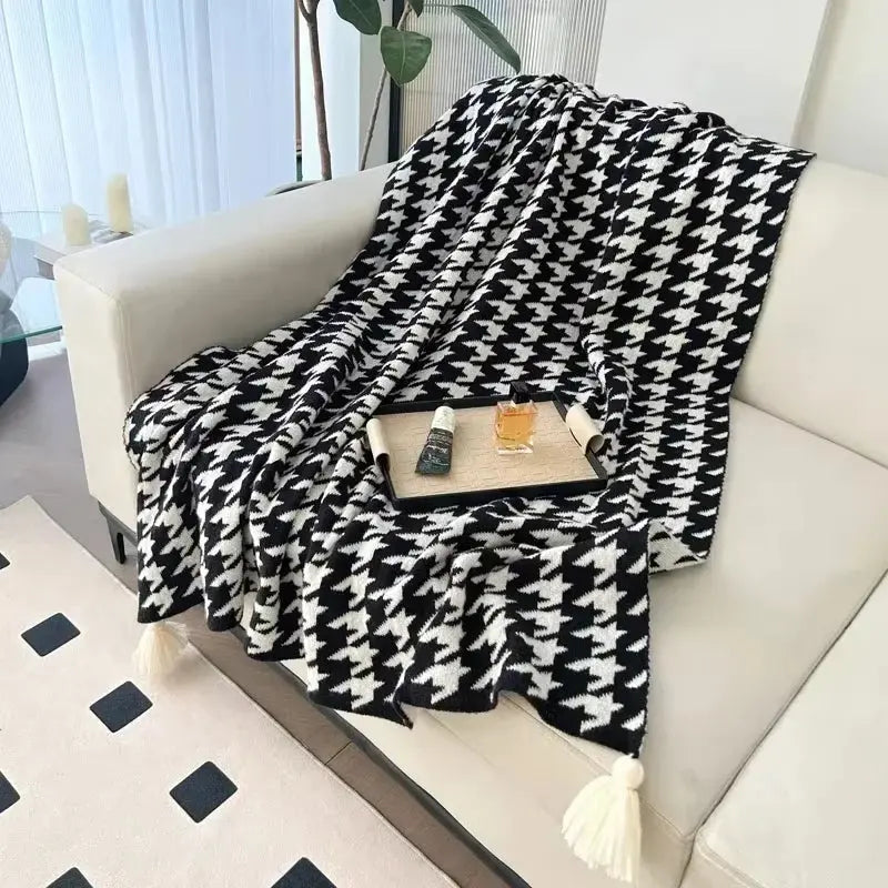 Couverture canapé en tricot