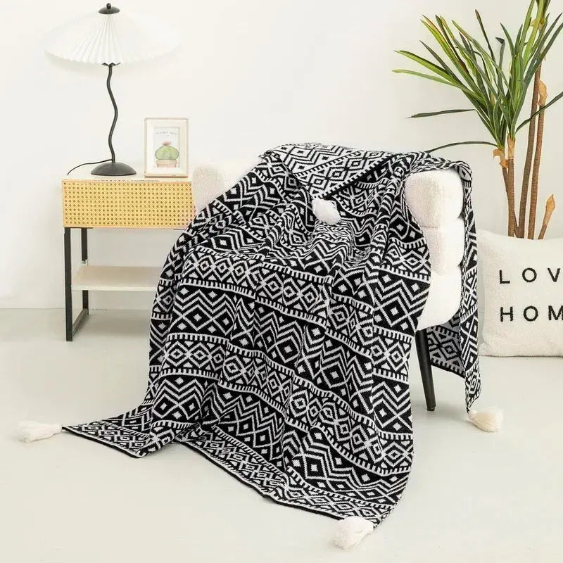 Couverture canapé en tricot